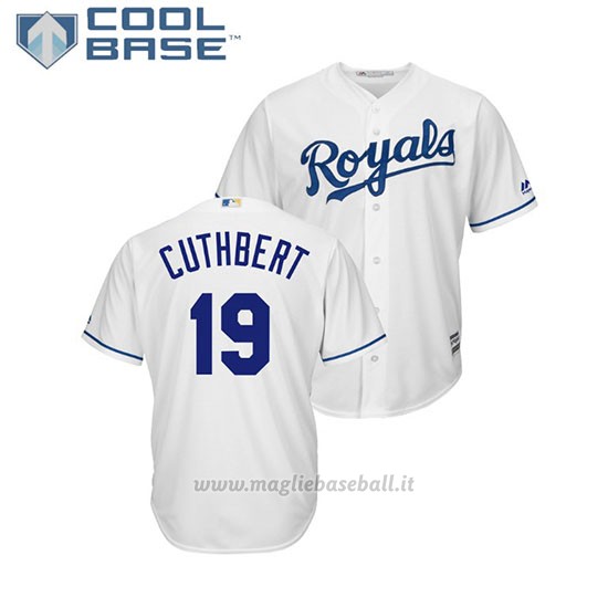 Maglia Baseball Uomo Kansas City Royals Cheslor Cuthbert Cool Base Majestic 1ªBianco